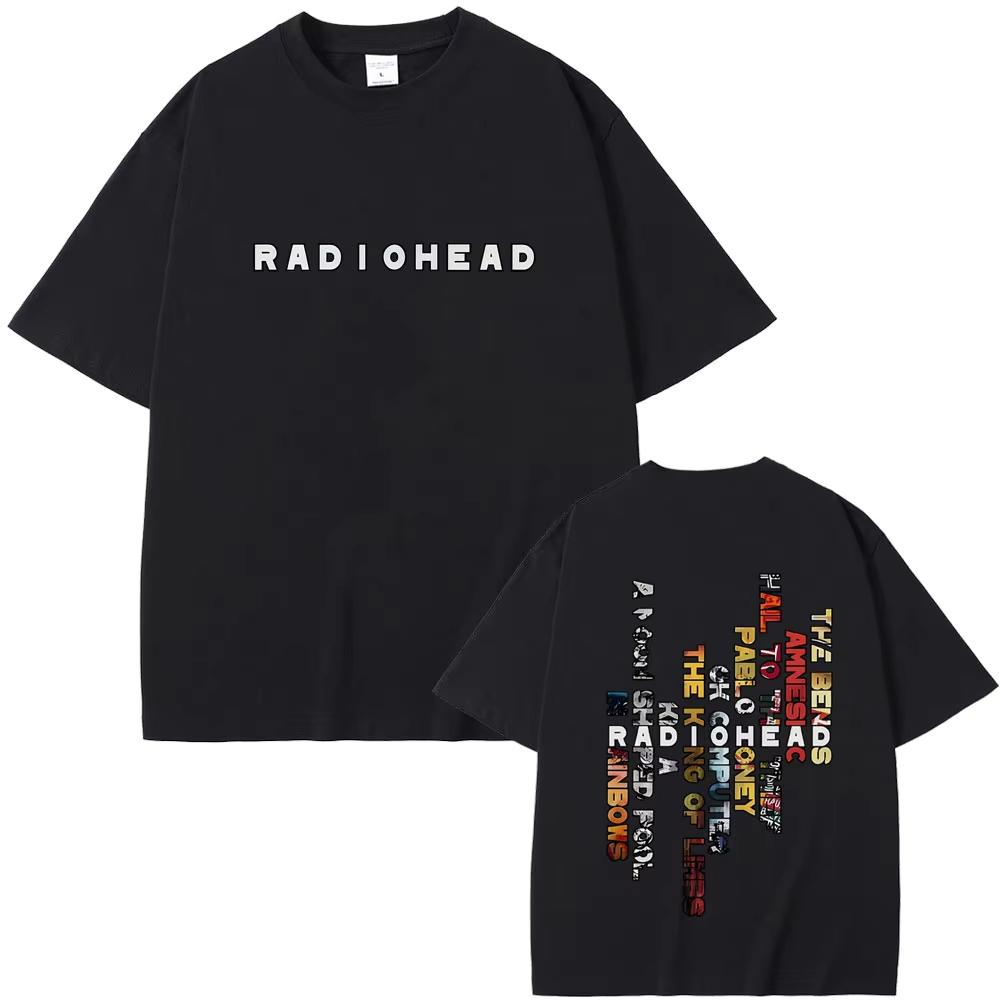 Музыкальный Альбом Radiohead Rock Band Графический Футболка Мужчины Женщины Хип-Хоп Готический Оверсайз Футболки Мужской Повседневный Мягкий Хлопок Футбол...