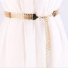 Fashion Wave Metal Waist Chain Belt Gold Buckle Body Chain Dress Belt