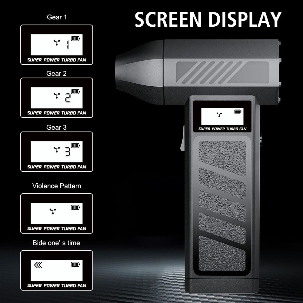 Car Air Compressor Portable Turbo Jet Fan 130K RPM Strong Blowing Air Blower Interior Cleaner Duster Pillows Inflator Air Pump