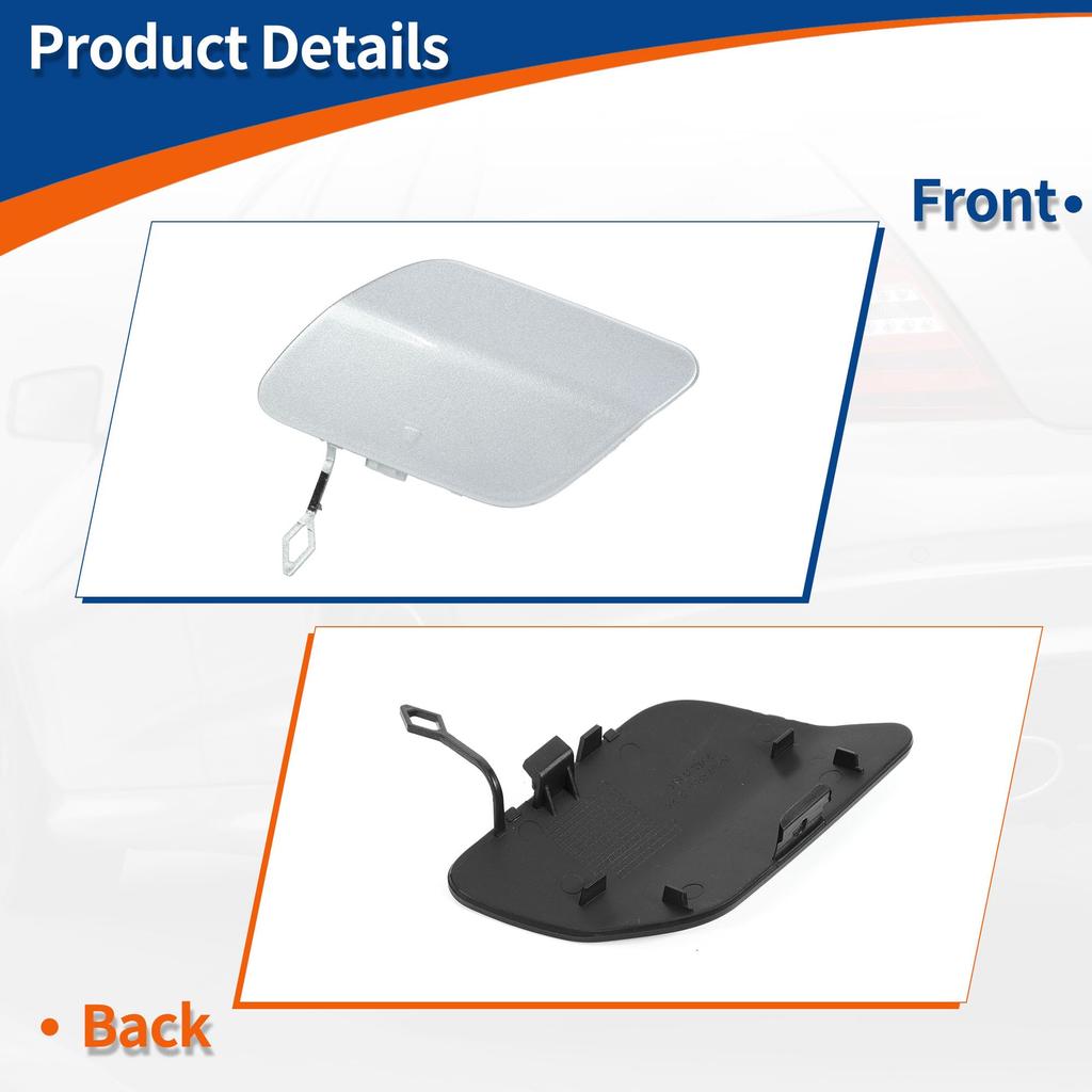 ACROPIX Rear Light Car Bumper Toe Hook Cover Cap for Mercedes Benz W205 Diamond Compatible Part Number 1 Piece C-Class 2015-2020, Silver, A2058850224,