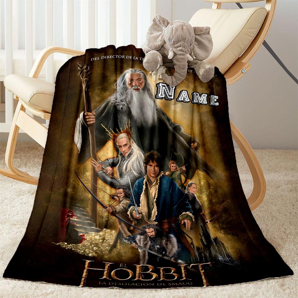 Journey Through Middle-earth Personalized Name Blanket Lightweight Customizable Blanket Soft Warm Cozy Suitable for Living Room Bedding Chair Sofa