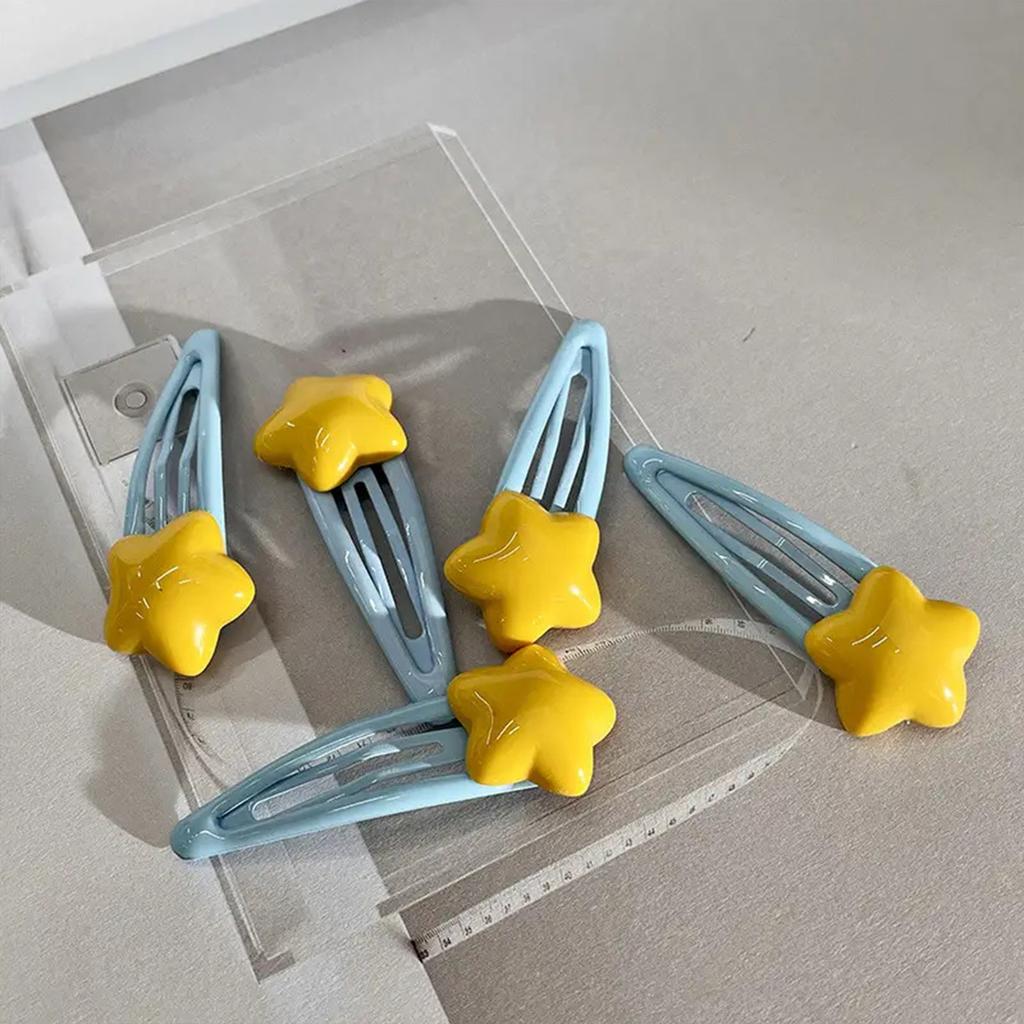 Заколки для волос с мультяшными звездами, нескользящие, пластиковые, подходят в качестве подарка на праздники и Рождество.