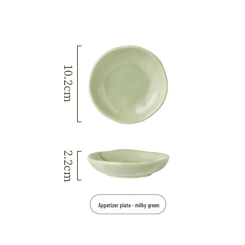 4-дюймовая керамическая тарелка для закусок и соусов – текстура ручной лепки, цвет макарон