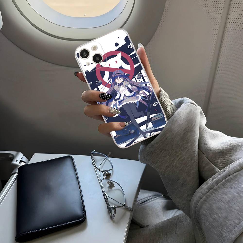 Милый Аниме Puella Magi Madoka Magica Для IPhone 17 16 15 14 13 12 11 Pro Max Plus Mini Чехол Для Прозрачного Чехла