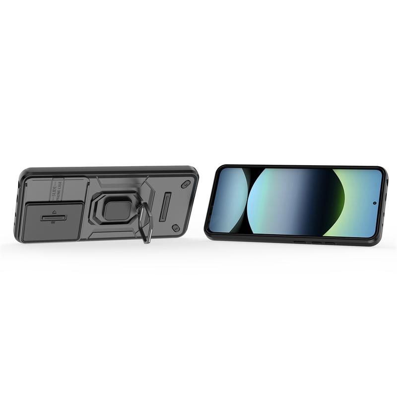 Чехол для телефона с выдвижным окном для Redmi Note 14 4G, держатель-кольцо, магнитная задняя крышка для Redmi Note 14 4G, чехол для Redmi Note 14 4G