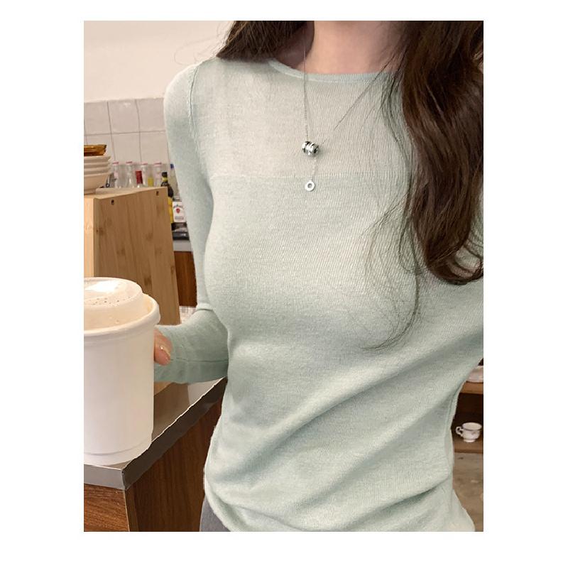 Women's Round Neck Knit Sweater, Spring and Autumn 2026 New Style, Regular Shoulder Pullover with Long Sleeve T-Shirt
