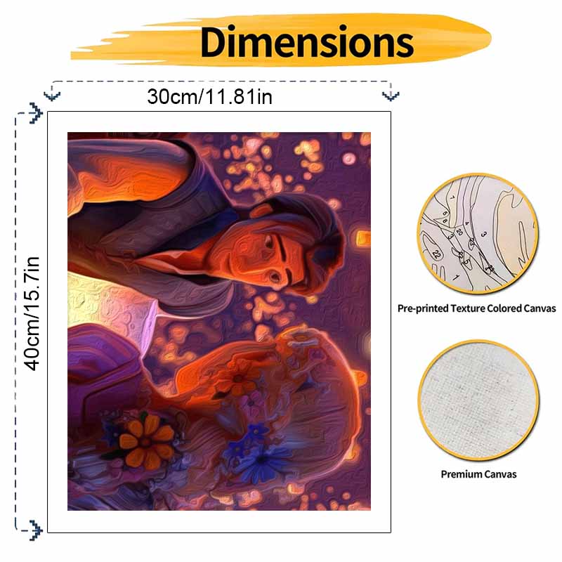 Disney oil painting handmade diy Rapunzel and Flynn lantern night romantic scene gifts home decorations