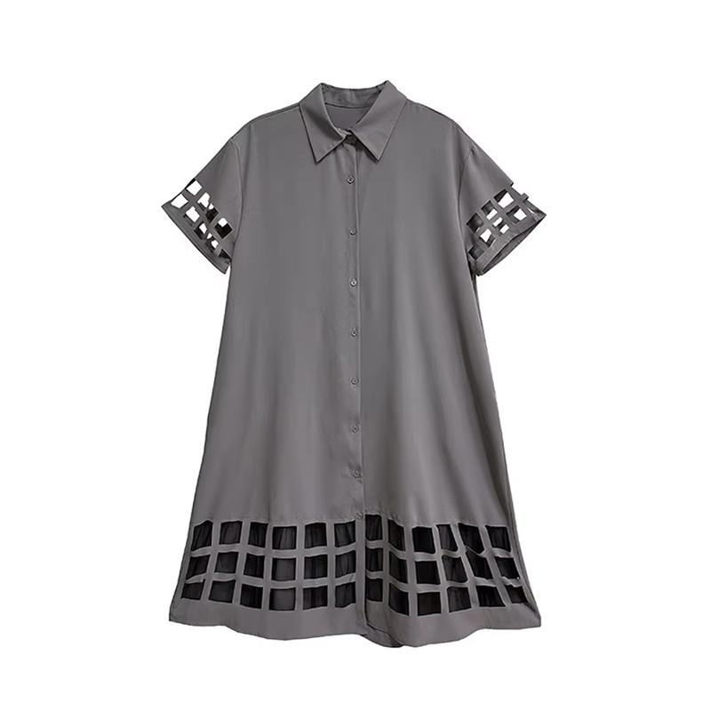 Xitao Платье с короткими рукавами из ажурной ткани в стиле пэчворк GYX1621