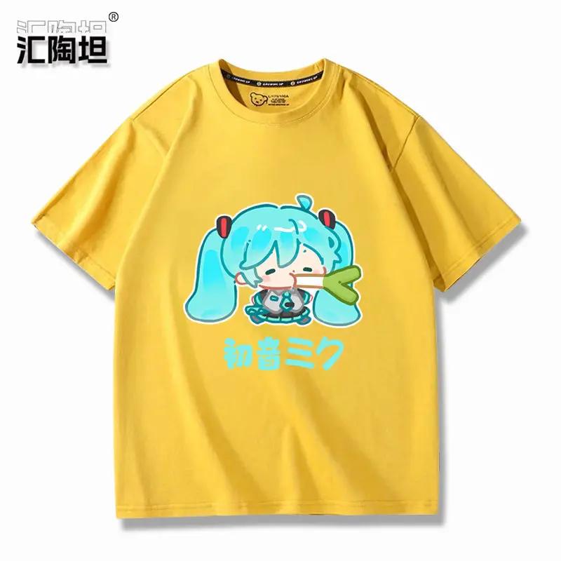 Акцентные Бейсболки Teto Co Фирменные Hatsune Miku Окружающие Мультяшные Печатные Футболки для Мальчика и Девочки Летние Аниме Новые Футболки