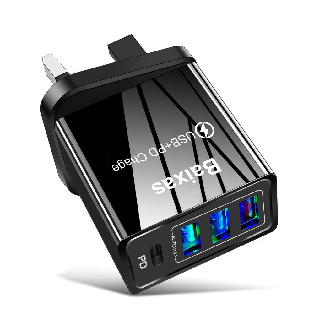 Универсальное 4-портовое USB-зарядное устройство для путешествий 5 В/2,4 А, адаптер быстрой зарядки - вилка AU/EU/UK/US