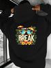 Hoodie - Taking A Break Tropical Graphic Pullover with Hood
