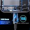 240 Вт Двухпортовый Type-C Super Fast Charging Кабель со светодиодным цифровым дисплеем для Samsung Xiaomi USB на Type-C Зарядное устройство для телефона Кабель для передачи данных 2 м/1,5 м