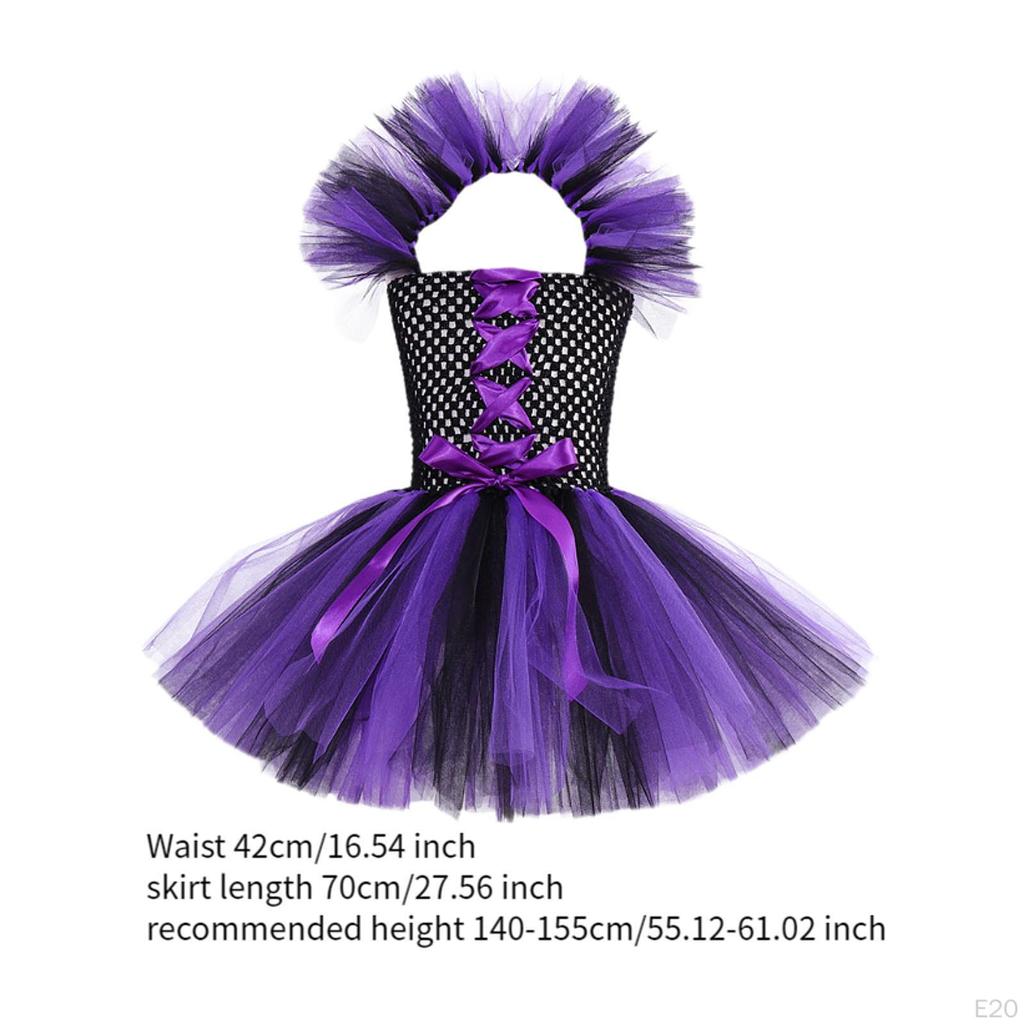 Детский фиолетовый костюм ведьмы для девочек, декор, наряд на Хэллоуин