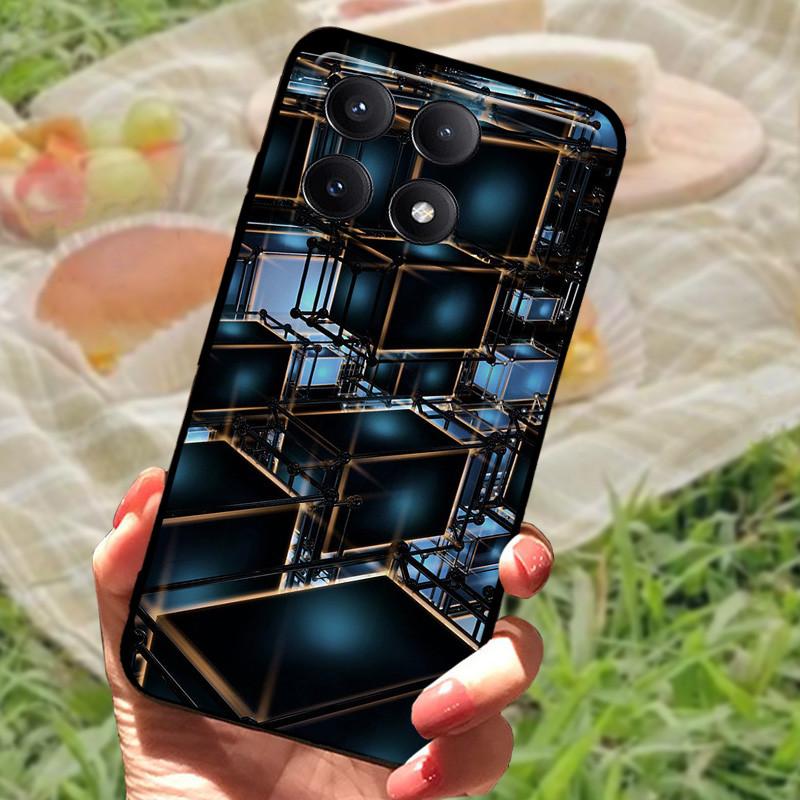 For Xiaomi Poco X6 Case Cover Poco X 6 X6 Pro 5G Silicone Soft Marble Black Bumper Funda Coque for Xiaomi Poco X6 Pro Protective