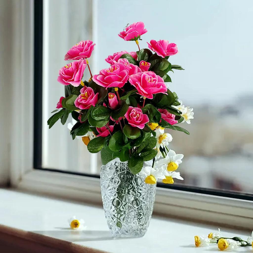 Indoor Silk Flower Artificial Faux Flowers Outdoor UV Resistant Garden Plants Faux Plants For Indoor Home Kitchen Table Centerpieces Decor