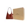 Coach Brooklyn 28 Logo Plaque Suede And Leather Shoulder Bag Large Women shoulder bag Clay CW637-B4AY