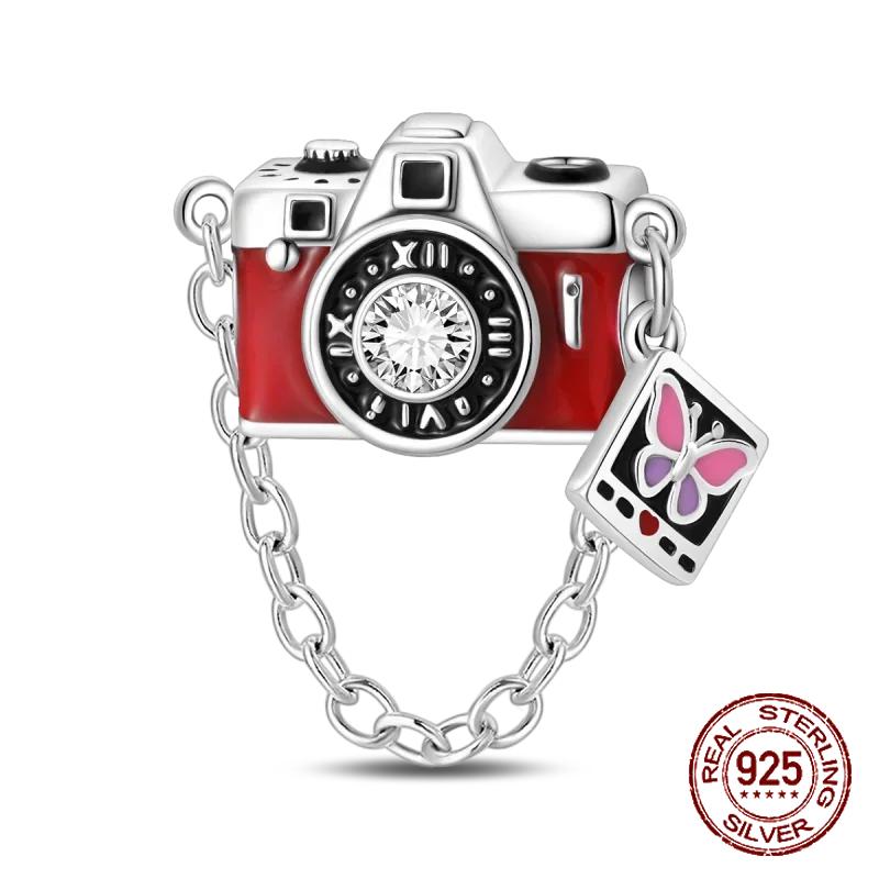 Шармы Бусины Серии Красного Цвета Медь Кровь Сердце Любовь Машина Клубника Фрукты Подвеска Подходят Оригинальному Браслету-Бэнглу DIY Ювелирные Изделия