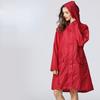 Women Casual Basic Outdoors Trench Classic Zipper Long Windbreaker Outdoor Climbing Hooded Waterproof Raincoat