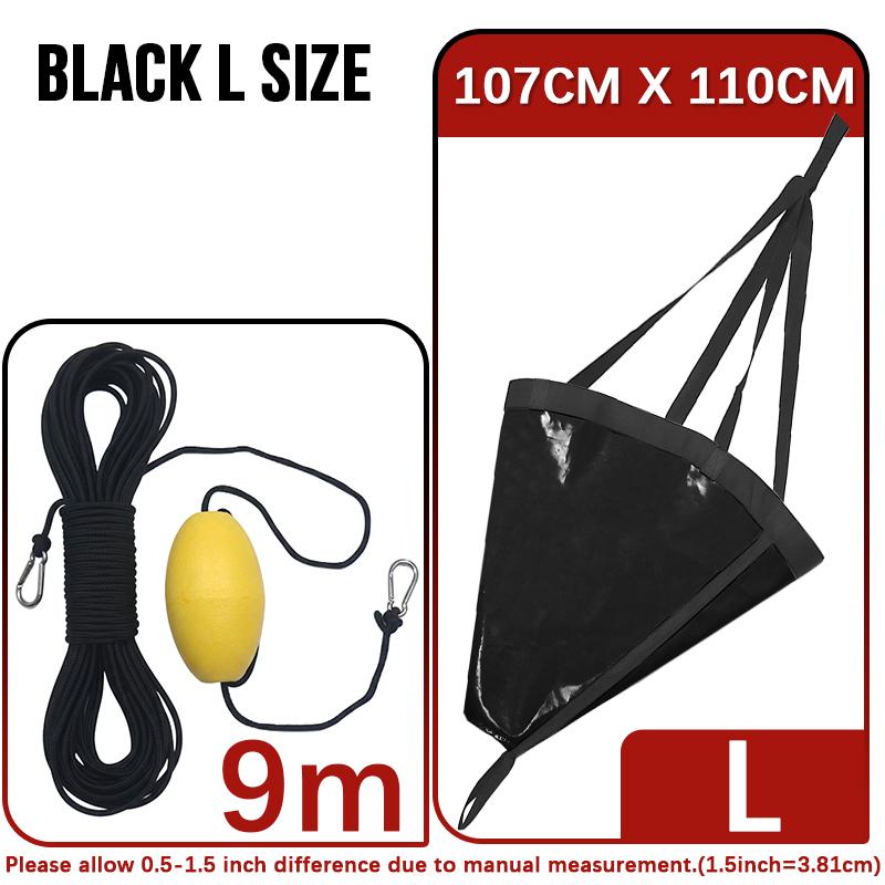 18-53'' Sea Drogue Anchor Float Marine Kayak Drift Rowing Boat Fishing Brake Lifeboat Anchor Yacht Traction Rope Buoy Ball
