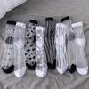 Sexy Lace Mesh Fishnet Woman Socks Harajuku Hip Hop Skateboard Elasticity Crew Socks Summer Ultra-thin Transparent Socks Women