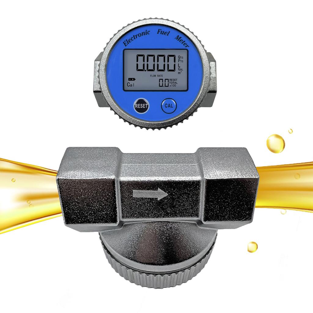 Digital Flowmeter ±1% Accuracy Support QTS PTS L GAL DN20/DN25 Flow Meter Waterproof Metal Flow Control Meter