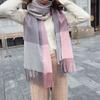 Осенне-зимний новый шарф женский утолщенный искусственный кашемир универсальный студенческий шаль длинный клетчатый шарф