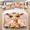 Giraffe Pattern Bedding Quilt Set Quilt Cover Pillowcase Home Decoration Birthday Gift (1 * duvet cover + 2 * pillowcase, without core)