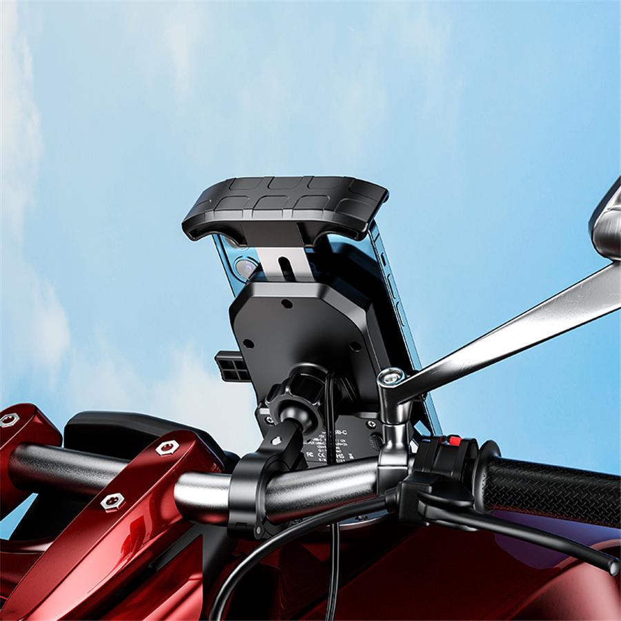 Motorcycle 360° Rotation Phone Holder QC 3.0 USB Quick Charger Wireless Charger