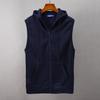 Mens Summer Casual Cotton Hoodie Vest With Sleeveless Design For Lounge And Sports Use