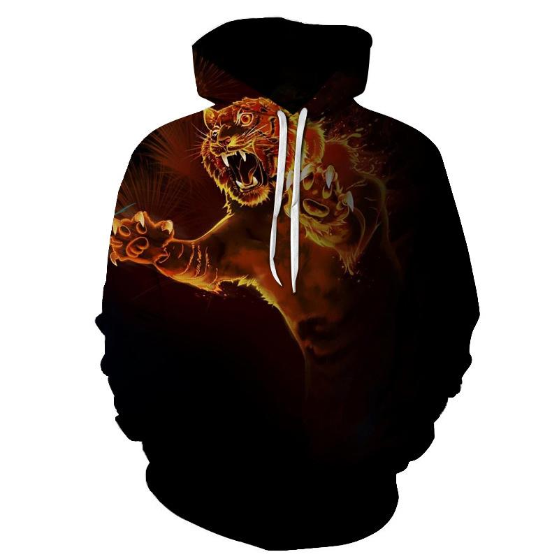 Весенне-осенние крутые мужские толстовки с животным тигром, мужские и женские модные повседневные толстовки с 3D принтом, пуловер с капюшоном, уличная одежда, топы