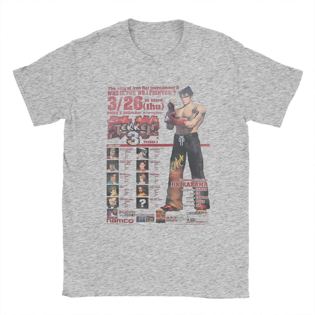 Vintage T Shirt Summer Tekken Japanese Fighting Game Hippie TShirts 100 Cotton Tshirt for Men Awesome Short Sleeve Tops