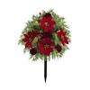 Front Porch Holiday Decor Artificial Poinsettia Flower Yard Stake, Red Christmas Floral Ground Spike Decor, Faux Potted Trees Weather?Resistant