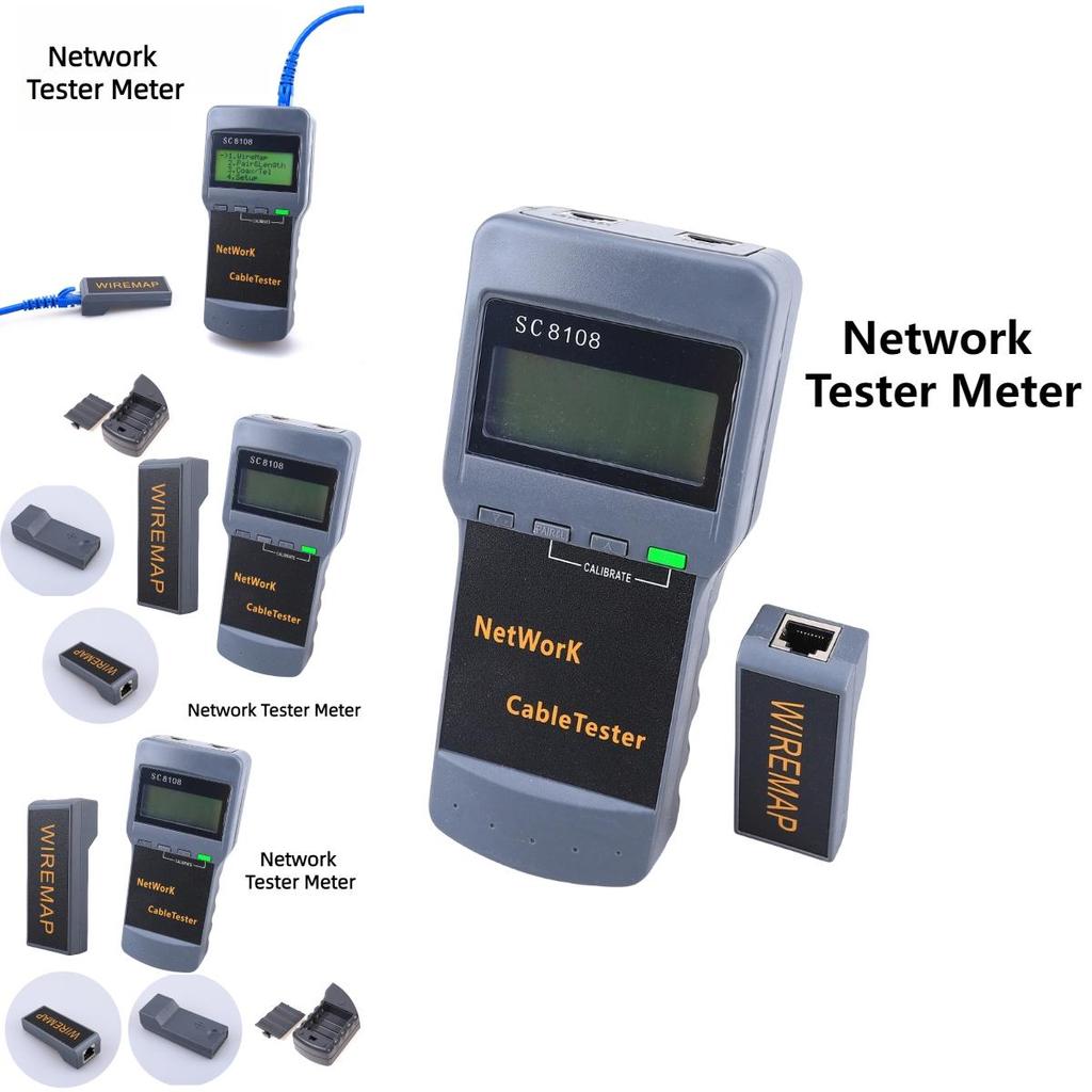 Sc8108 Тестер сетевого кабеля Измерение длины и обнаружение обрывов Rj45 Детектор сигнала Трассоискатель и Удаленные идентификаторы