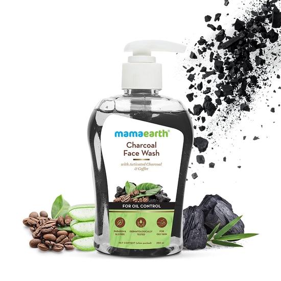 Средство для умывания Mamaearth Charcoal с активированным углем и кофе для контроля кожного сала (250мл)