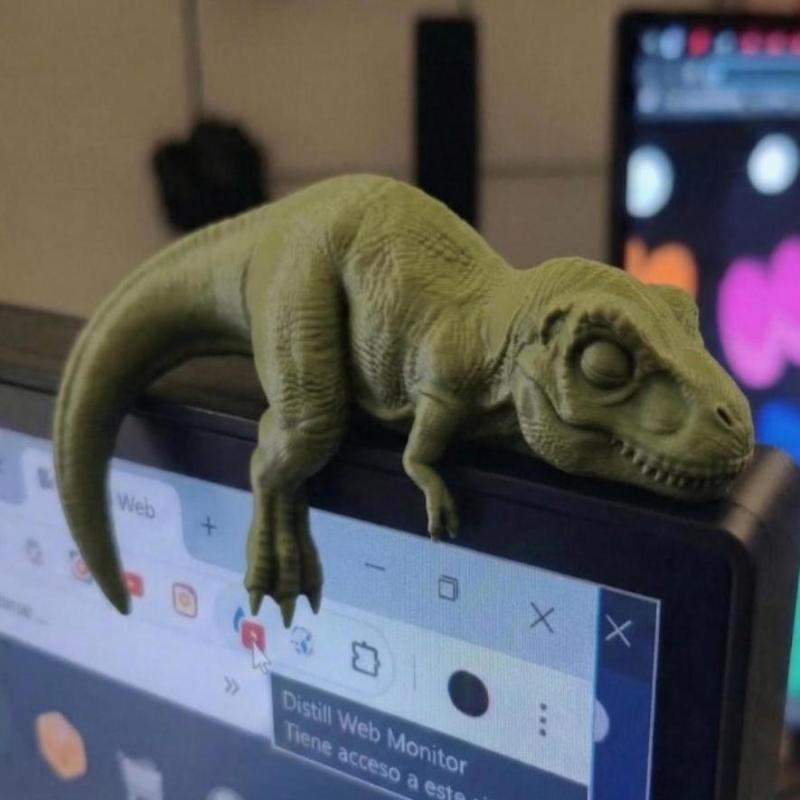 Спящий Тираннозавр Настольный Топпер 3D Печать Маленький Размер Ленивый Динозавр Фигурка Мини Украшение для Панели Автомобиля