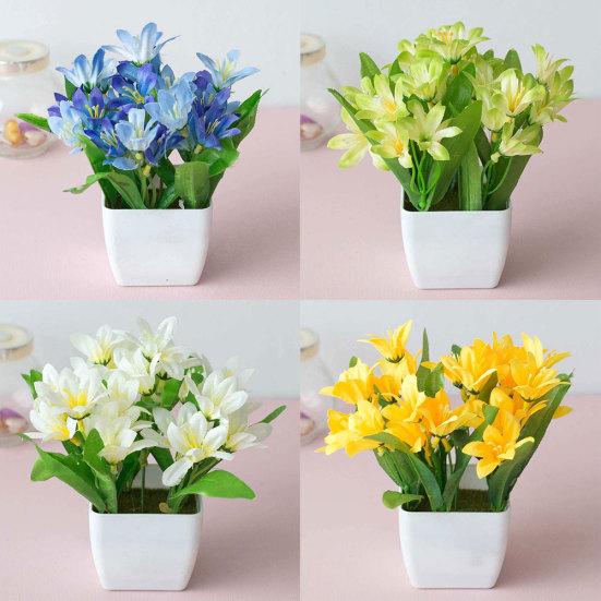 Искусственный цветок лилии, домашний сад, офис, кафе, свадьба, бонсай, декор