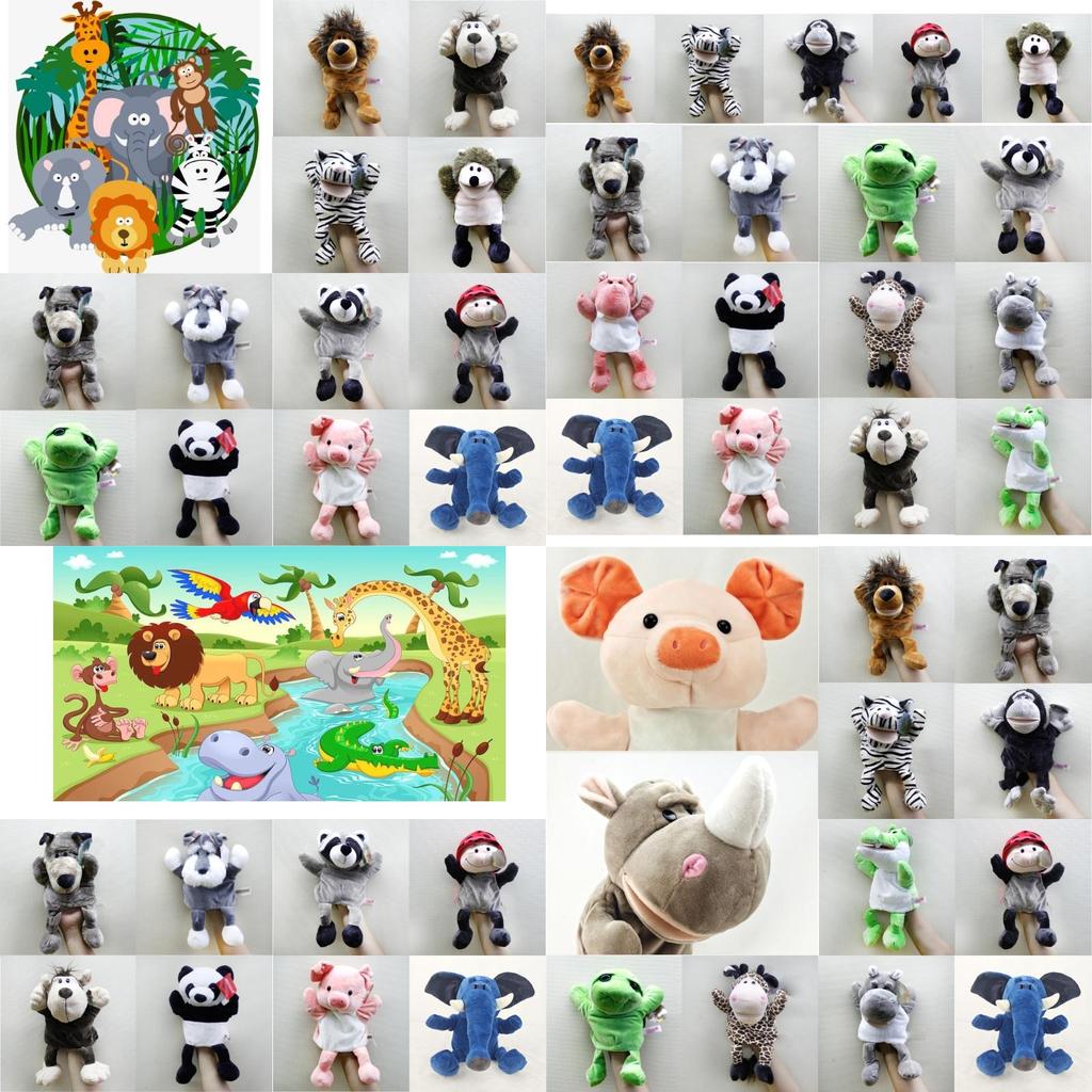 Interactive Animal Plush Toys Cartoon Hand Puppets For Early Learning