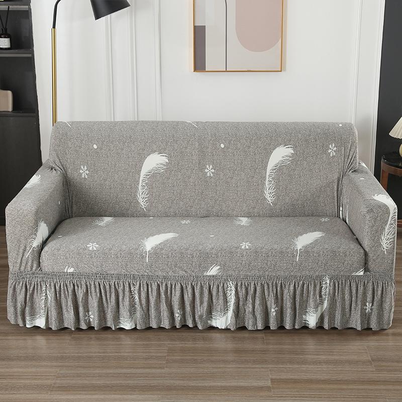 Высокоэластичный чехол для дивана с юбкой, эластичный, легко прилегающий чехол для кресла, дивана для гостиной, защита для мебели, чехол для дивана