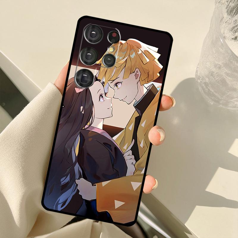 Чехол Demon Slayer Nezuko и Zenitsu для Samsung Galaxy S22 Ultra S20 FE Note 20 Note 10 S8 S9 S10 Plus S21 Ultra Cover