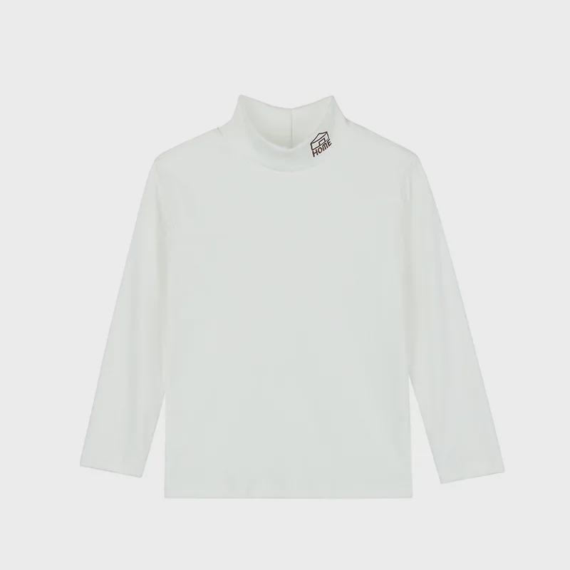 Детский бархатный свитер со средней горловиной: Футболка унисекс с длинным рукавом для весны и осени