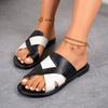 New Women's Casual Flat Slippers Sandal Cover Toe Flat Sandals 43