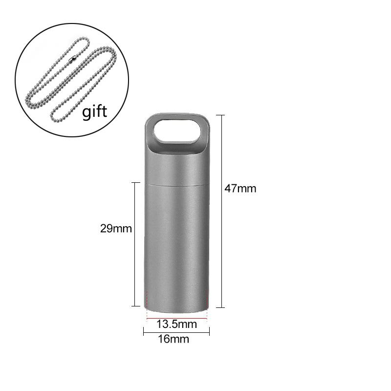Titanium alloy Waterproof Pill Box Portable Travel Mini Sealed Can Pill Container Small Tool Parts Storage Bottle With Keychain 4