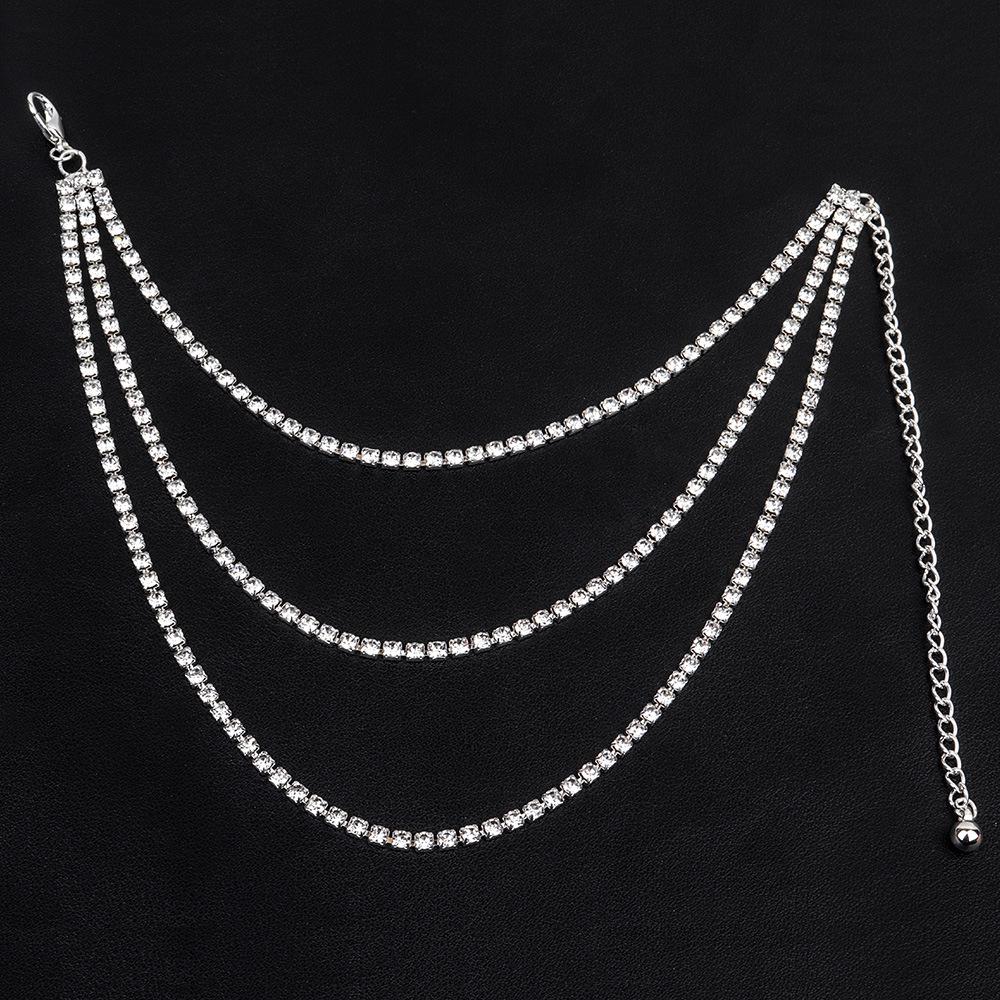 2023 Trendy Multi-layer Rhinestone High Heel Ankle Jewelry Chain - Sleek European & American Beach Style