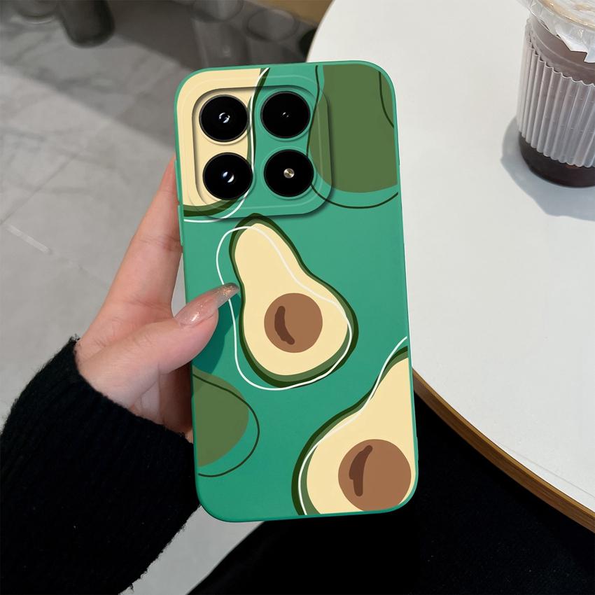 Чехол для телефона Xiaomi 17 14 14T 15 15T Pro Poco C71 C75 M7 M8 F7 F8 Милый Цветочный Авокадо Рисунок Ударопрочный Силиконовый Задняя Крышка Оболочка Для Xiaomi Чехол