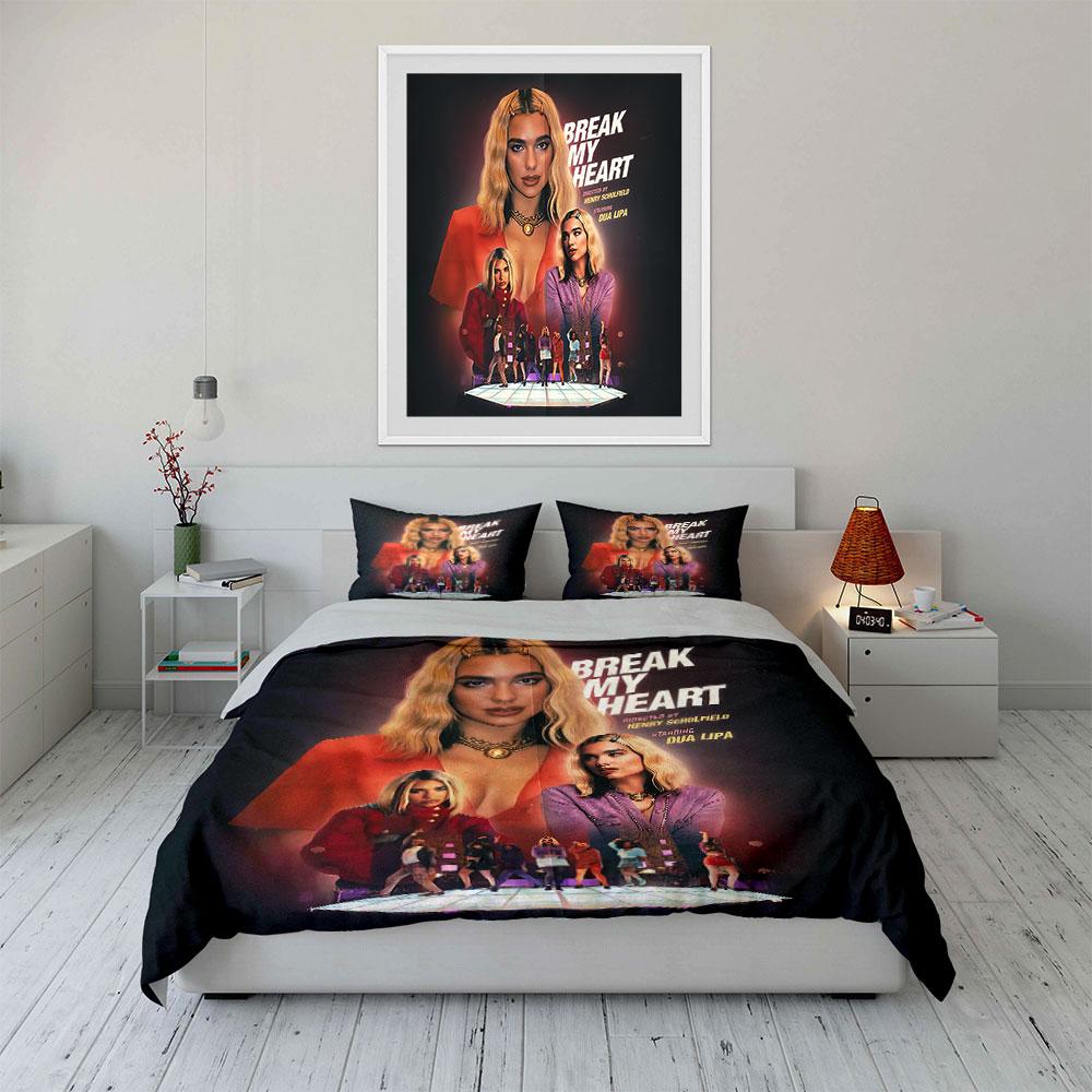 Break My Heart Poster Graphic Bedding Duvet Cover Set Duvet Cover Pillowcases (1*Duvet Cover 2*Pillowcases, without duvet insert)