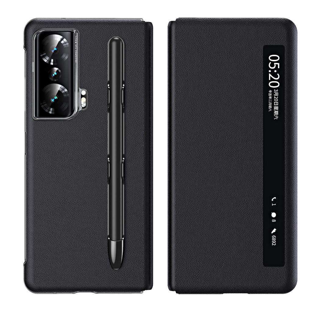 Phone Cover For Honor Magic Vs Smart Touch View Window Flip Funda For Honor Magic Vs Flip Leather Case Add Touch Pen Slot Holder