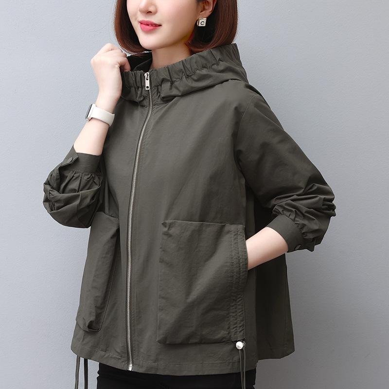 Мамина женская куртка с капюшоном премиум-класса - Новинка 2024 Весна/Осень Повседневный Свободный крой