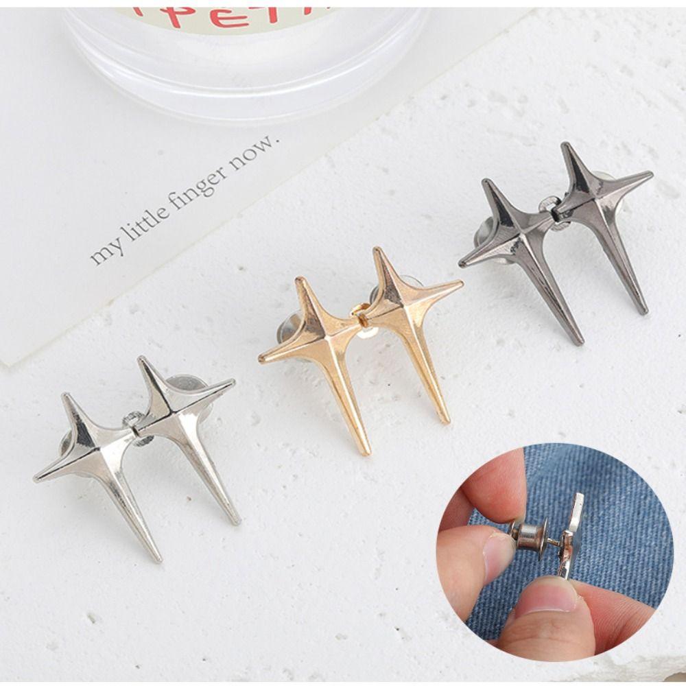 Zinc Zinc Alloy Jean Fit Tighten Buckles Four-pointed star Jean Buttons for Loose Jeans Skirts