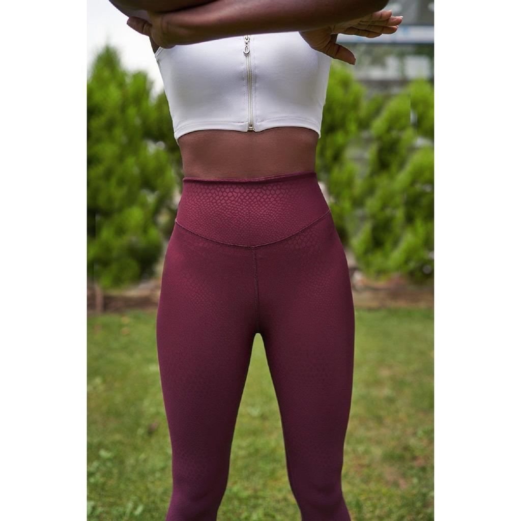 Slim-fit Snakeskin Look Compressor High Waist Sports Tights