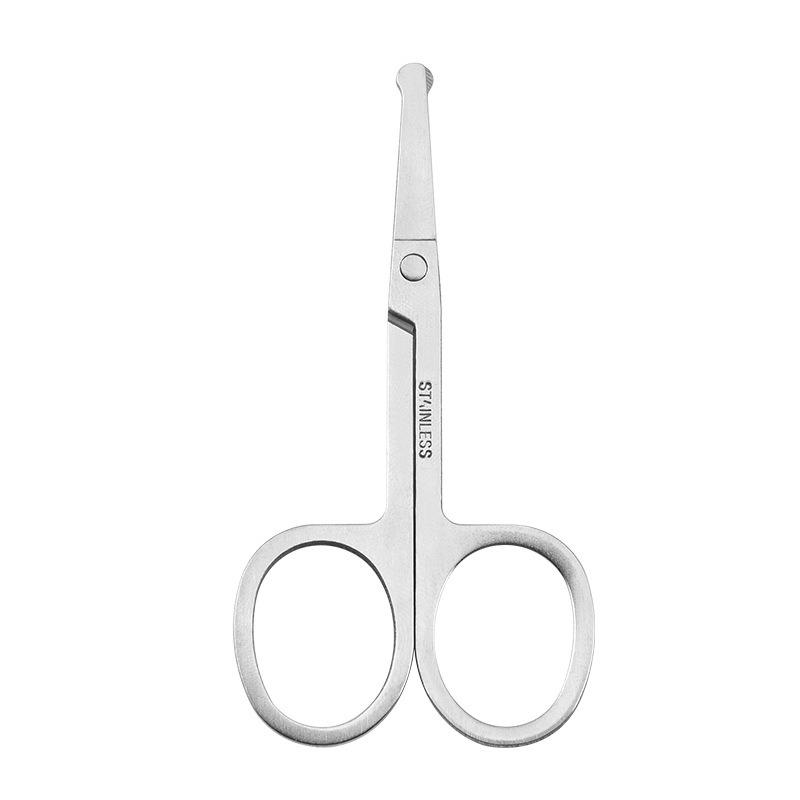 Unisex Stainless Steel Black Round Head Safe Nose Hair Scissors (Do Not Hurt Nose)